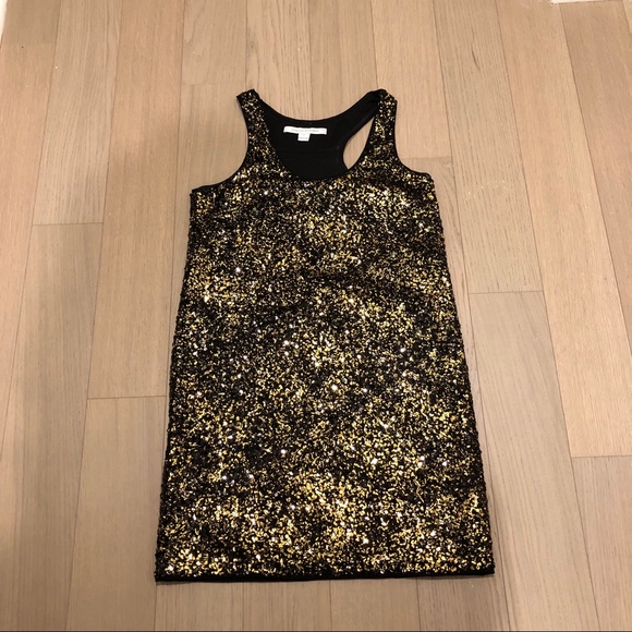 DVF Diane Sequined Racer Back Mini Dress - Picture 1 of 5